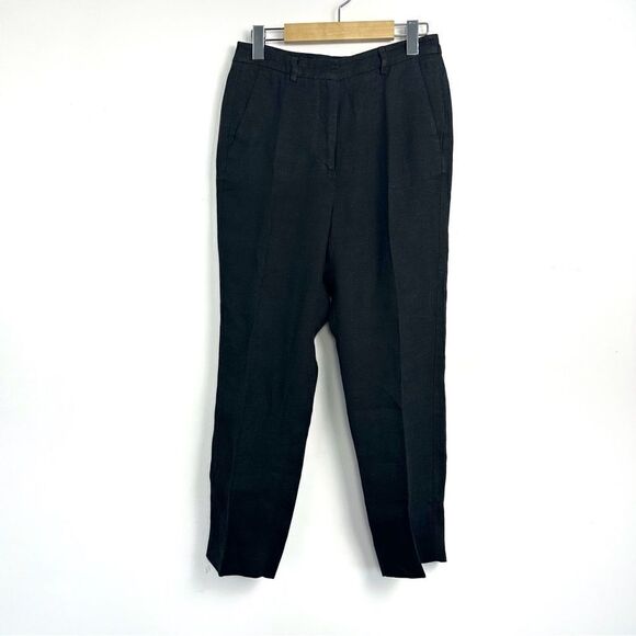 MaxMara Weekend Khat Linen Cropped Pants in Black Sz 6 - Picture 3 of 14